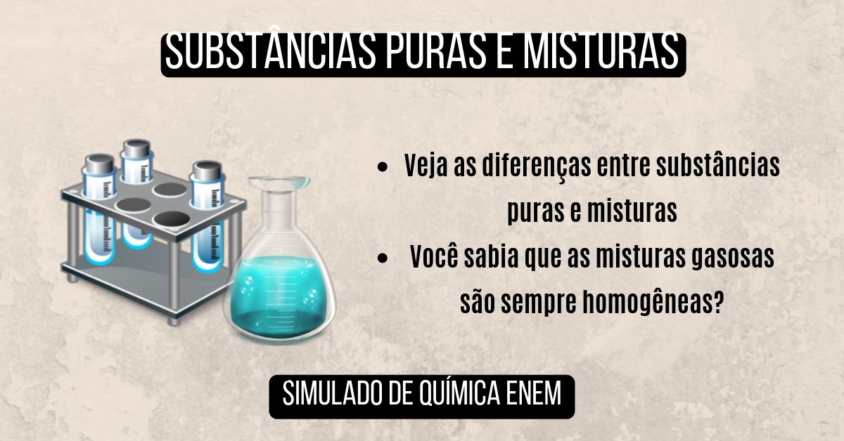 simulado de substâncias puras e misturas