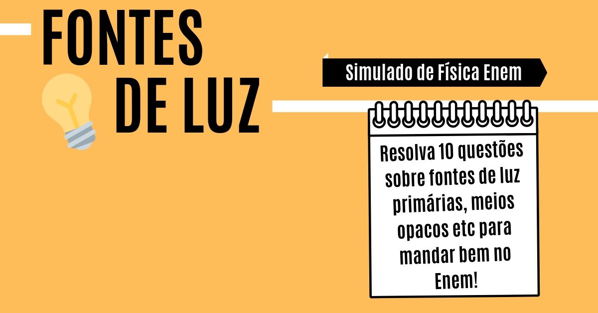 simulado de fontes de luz