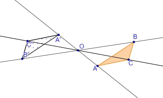 Homotetia razão k igual a -1 Homotetia razão k igual a -1