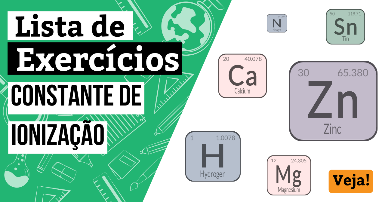 exercícios de constante de ionização